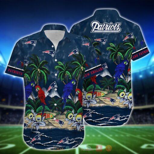 NFL New England Patriots Parrot Hawaiian Shirt and Short custom-hothawaiianshirt