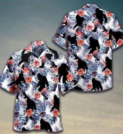 Bigfoot Sasquatch Folklore Creature Floral Pattern Summer hot Hawaiian shirts
