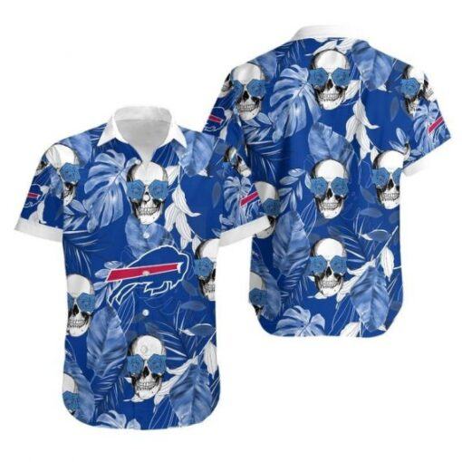 Buffalo Bills Coconut Leaves And Skulls Hawaiian Shirt