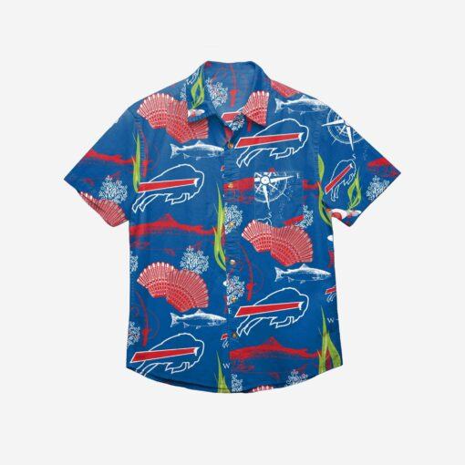 Buffalo Bills Floral Button Up Hawaiian Shirt