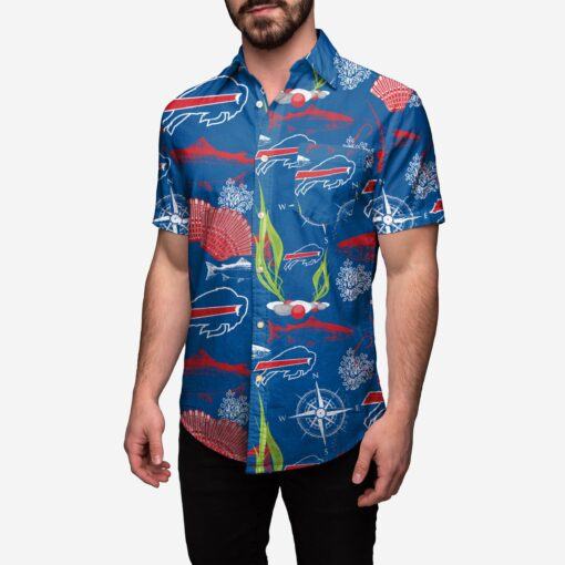 Buffalo Bills Floral Button Up Shirt