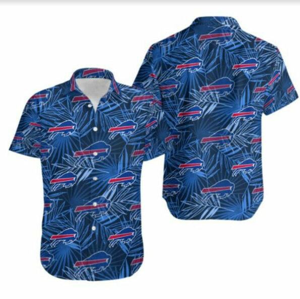 Buffalo Bills Hawaiian Shirt Buffalo Bills Palm Leaves Blue