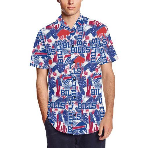 Buffalo Bills Men’s Short Sleeve Shirt with Lapel Collar