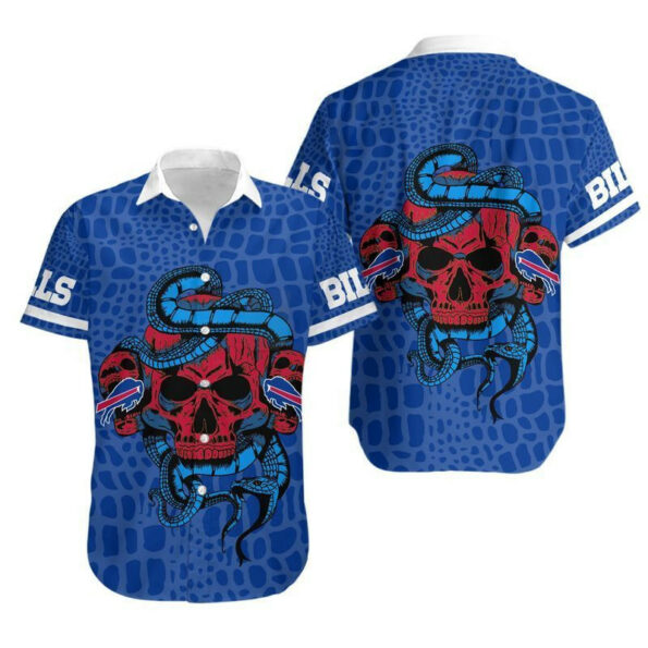 Buffalo Bills Snake And Skull Hawaiian Shirt for fan