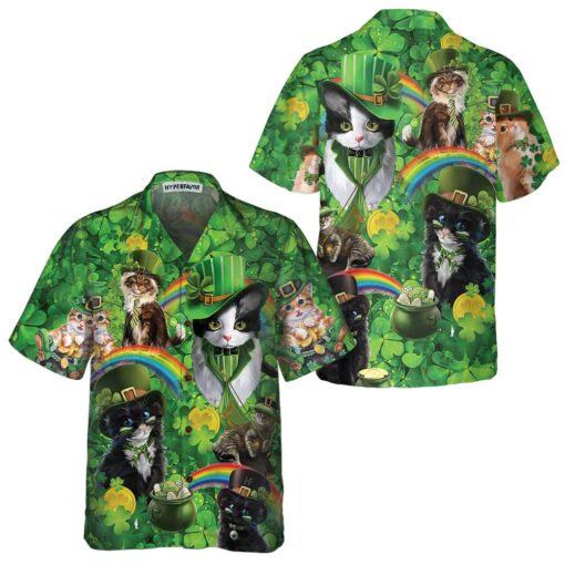 Cats Saint Patrick's Day hot Hawaiian Shirt Day Gift