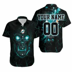 Lava Skull Miami Dolphins 3D Personalized hot Hawaiian Shirt