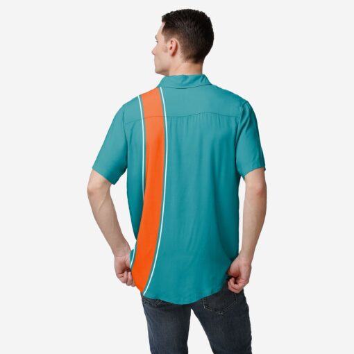 Miami Dolphins Bowling Stripe Button Up Shirt