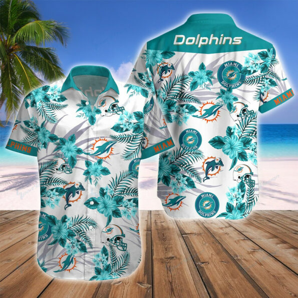 Miami Dolphins nfl floral hawaiian Shirt logo custom for fan