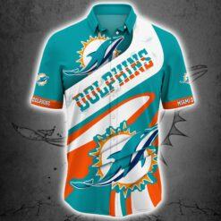 Miami Dolphins Button Up Shirt Short Sleeve Big Logo for fan