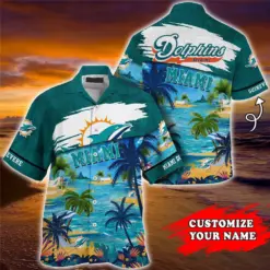 Miami Dolphins nfl miami beach aloha Hawaiian Shirt custom name