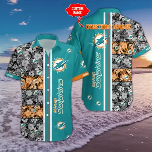 Miami Dolphins Floral face-off Summer hawaiian Shirt