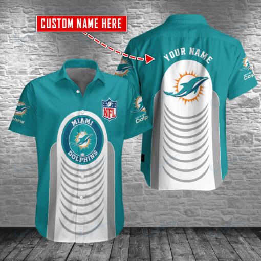 Miami Dolphins nfl button up Hawaiian Shirt custom name for fan