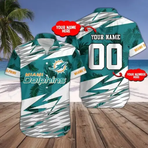 Miami Dolphins nfl button up Hawaiian Shirt custom name-V5