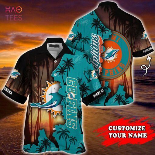 Miami Dolphins NFL Customized vitage logo Hawaiian Shirt