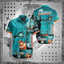 Miami Dolphins Skull 3D pattern Hawaiian Shirt new for fan