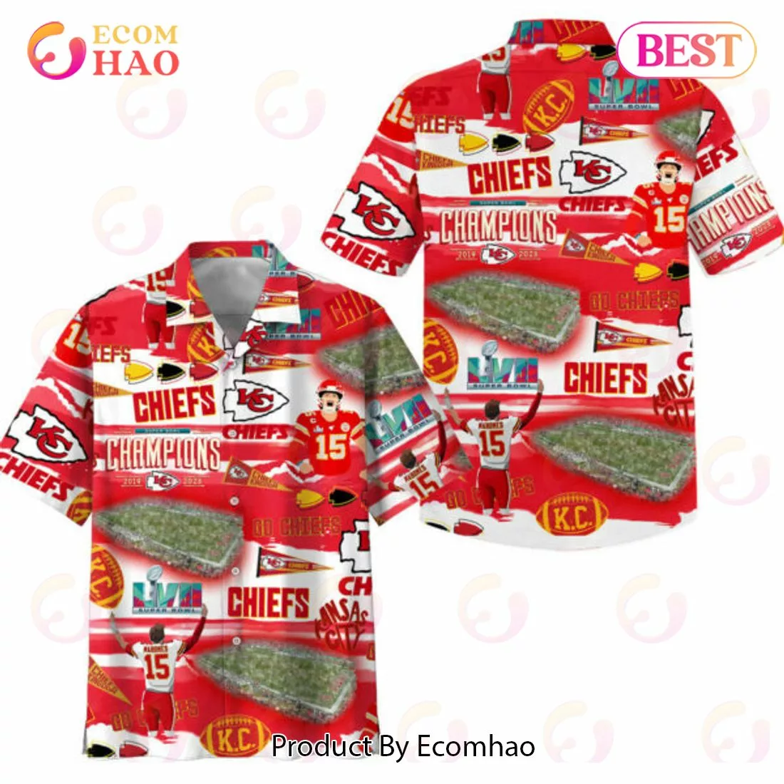 NFL Kansas City Chiefs Super Bowl LVII Hawaiian Shirt and Short Sleeved set custom for fan