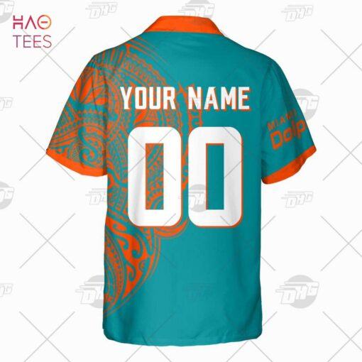 Personalize NFL Miami Dolphins Polynesian Tattoo Design Hawaiian Shirt custom name