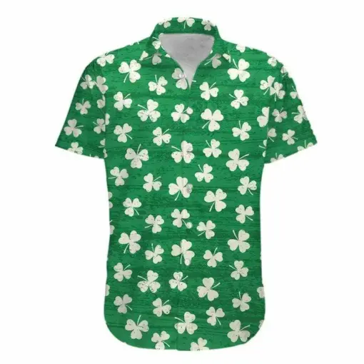 Simple Shamrock Pattern Saint Patricks Day hot Hawaiian Aloha Shirts