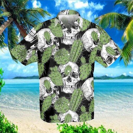 Sugar Skull Weed Cactus Tropical Pattern Summer hot Hawaiian shirts