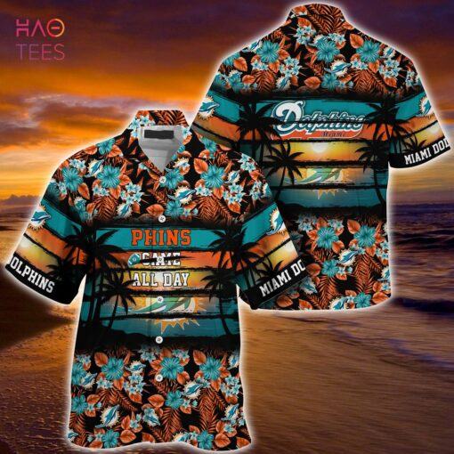 Miami Dolphins NFL Summer Hawaiian Shirt Floral Pattern football shirt