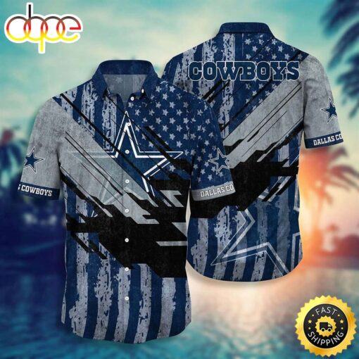 hothawaiianshirt Dallas Cowboys NFL Football Hawaiian Shirt Short American Flag Print This Summer Best Gift For Fans Hawaiian Shirt 2023