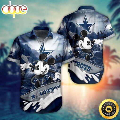 hothawaiianshirt Dallas Cowboys NFL Mickey Graphic 3D Printed Best Gift For Fans Hawaiian Shirt 2023