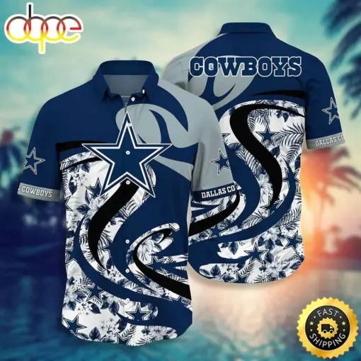 hothawaiianshirt Dallas Cowboys NFL Tropical Pattern Graphic This Summer Gift For Fan NFL Hawaiian Shirt 2023