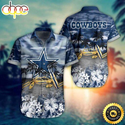 hothawaiianshirt Dallas Cowboys NFL Tropical Pattern New Hot Trend Summer For NFL Football Fans Hawaiian Shirt 2023