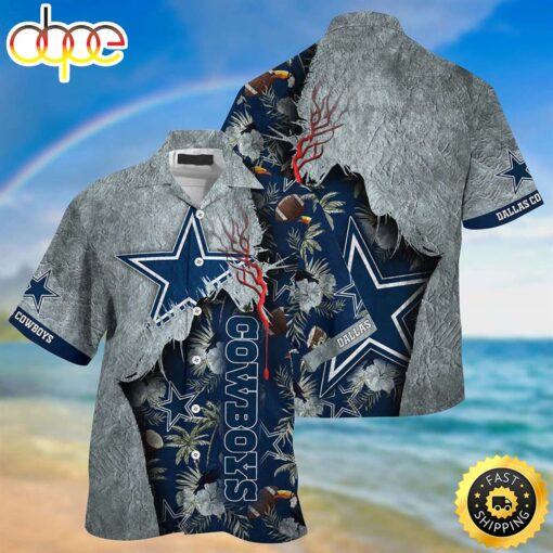 hothawaiianshirt Dallas Cowboys NFL Tropical Print Sumer Best Gift For Fans Hawaiian Shirt 2023