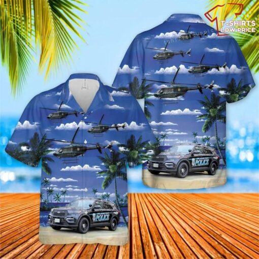 Anne Arundel County Police Vehicles Button Up Hawaiian Shirt for summer