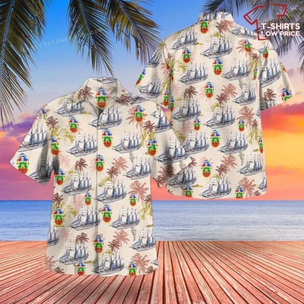 Armada Espanola Juan Sebastian De Elcano Button Up Hawaiian Shirt for summer