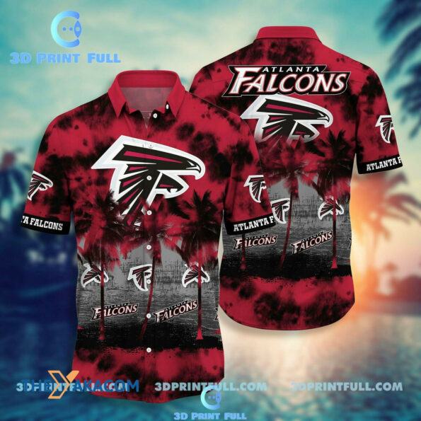 Atlanta Falcons Bleach Coconut Trees For Fan Gift Short Sleeve Hawaiian Shirt -hothawaiianshirt