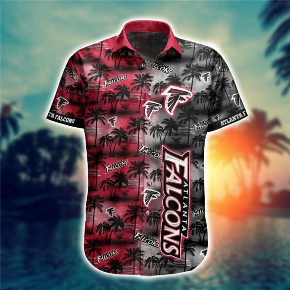 Atlanta Falcons Hawaiian Shirt Palm Tree Pattern -hothawaiianshirt