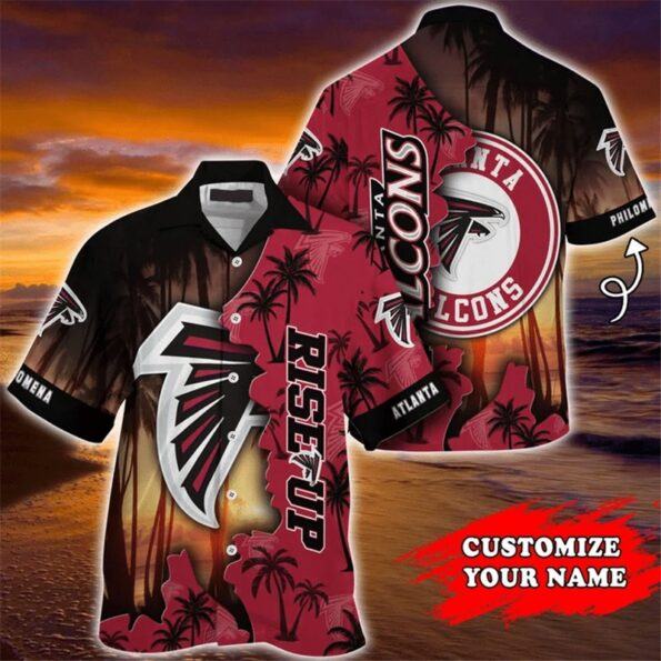 Atlanta Falcons Hawaiian Shirt Tropical Island Personalized -hothawaiianshirt