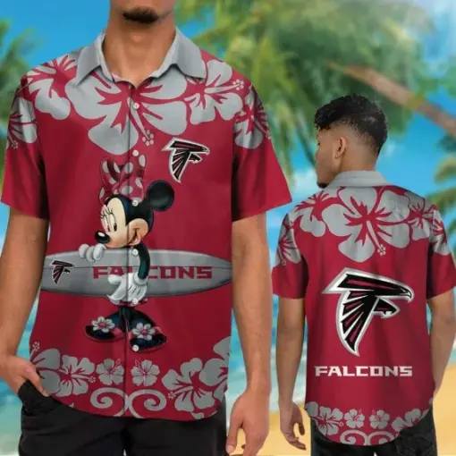 Atlanta Falcons Minnie Mouse Short Sleeve Aloha Hawaiian Shirts -hothawaiianshirt