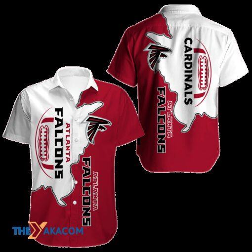 Atlanta Falcons Two Tone Split For Fan Gift For Fan Short Sleeve Hawaiian Shirt -hothawaiianshirt