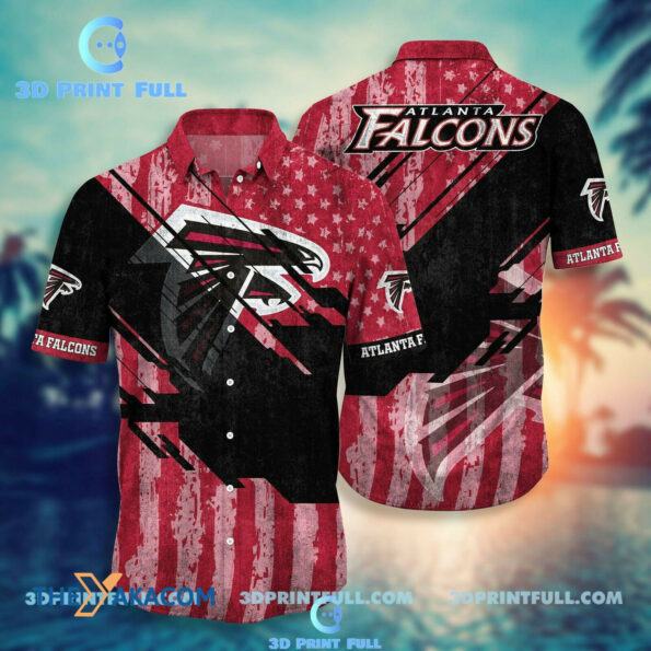 Atlanta Falcons Usa Flag For Fan Gift Short Sleeve Hawaiian Shirt -hothawaiianshirt