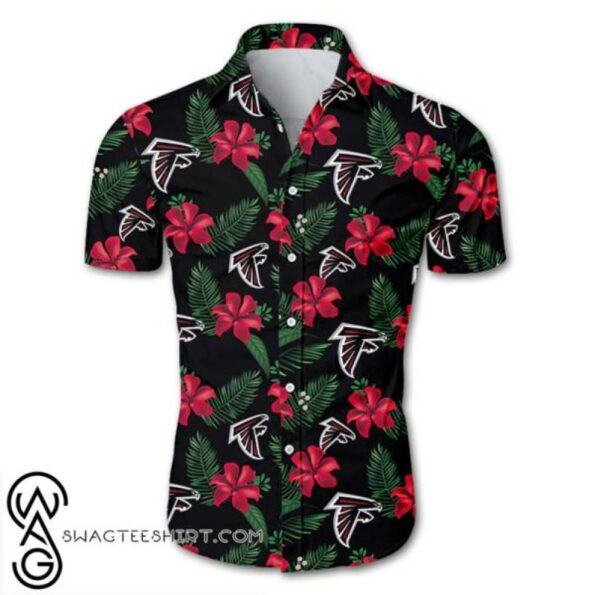 Atlanta falcons tropical flower hawaiian shirt – Maria -hothawaiianshirt