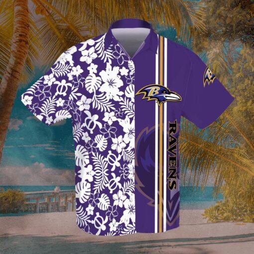 Baltimore Ravens Football Team All Over Print 3D Hawaiian Shirt-Purple -hothawaiianshirt