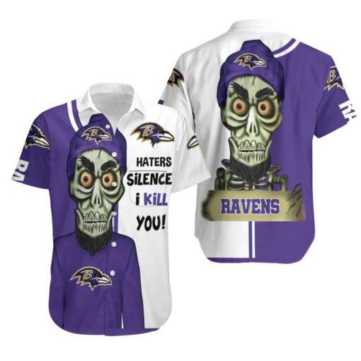 Baltimore Ravens Haters I Kill You 3D Hawaiian Shirt -hothawaiianshirt