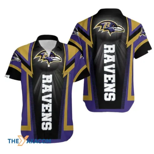 Baltimore Ravens Logo Gift For Fan Short Sleeve Hawaiian Shirt -hothawaiianshirt