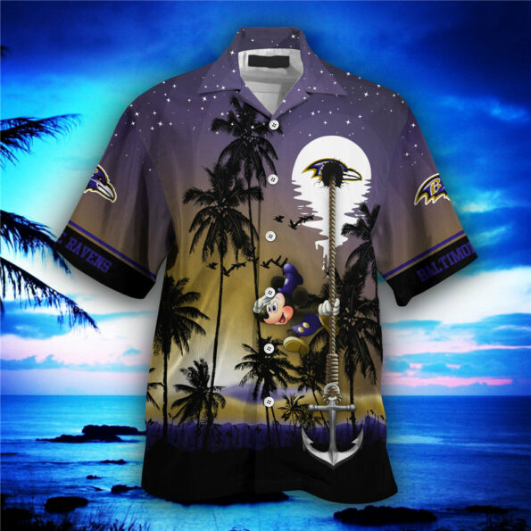 Baltimore Ravens Starry Night Hawaiian Shirt -hothawaiianshirt