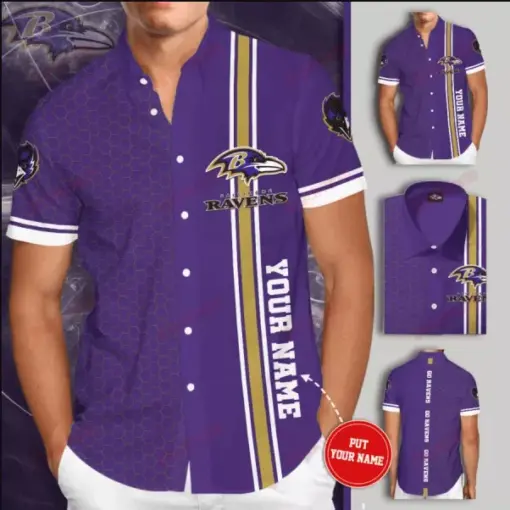 Baltimore Ravens Team Football Hawaiian Shirt -hothawaiianshirt