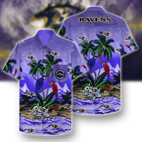 Baltimore Ravens Unisex Hawaiian Shirt Pattern- Hawaii Shirt-Hao1 -hothawaiianshirt