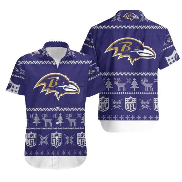 Beach Shirt Baltimore Ravens Ugly Sweatshirt Christmas 3D Hawaiian Shirt -hothawaiianshirt