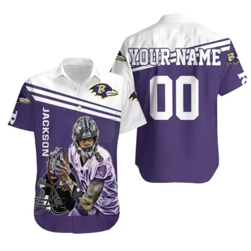 Beach Shirt Lamar Jackson Baltimore Ravens 8 Legend 3D Personalized Hawaiian Shirt -hothawaiianshirt