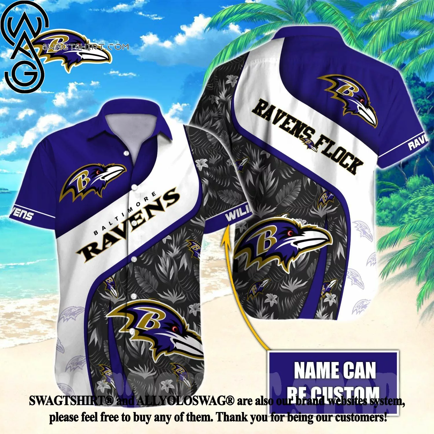 [Best Selling Product] Baltimore Ravens NFL All Over Print 3D Personalized hot Hawaii Shirt