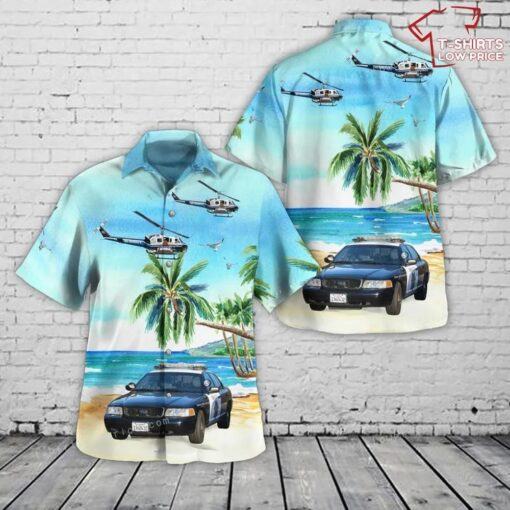 California San Diego County Department Ford Crown Victoria And Bell 205a-1 Aloha Hawaiian Shirt for summer