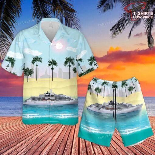 Crystal Cruises Ship Crystal Endeavor Cheap Hawaiian Shirt And Short for summer