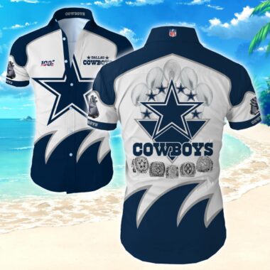 Dallas Cowboys Hawaiian Shirt Summer Tropical Flower Short Sleeve Slim Fit Body-hothawaiianshirt